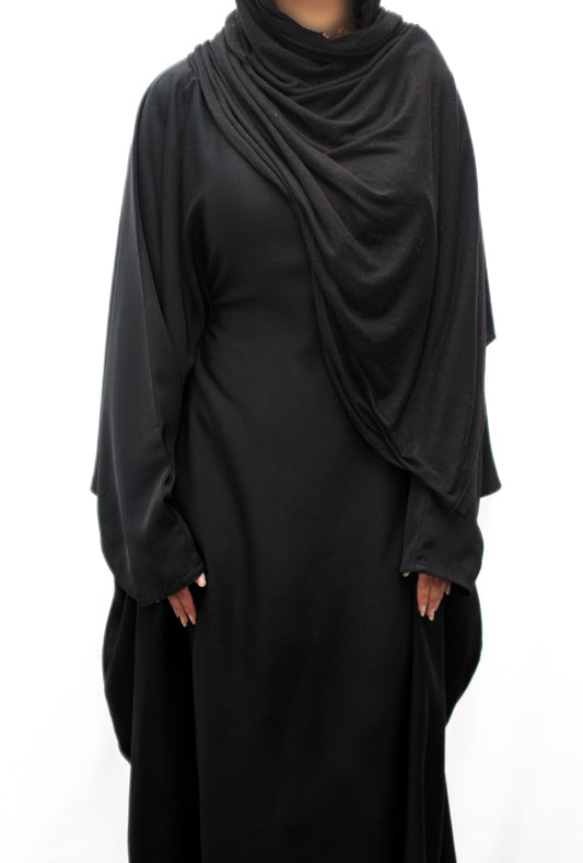 Womens Black Butterfly Abaya